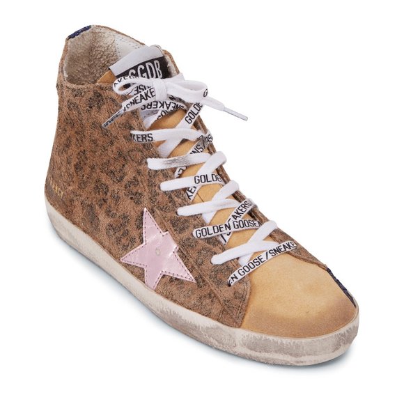 NIB Golden Goose Francy Leopard Suede Sneaker, 38 - Picture 1 of 4